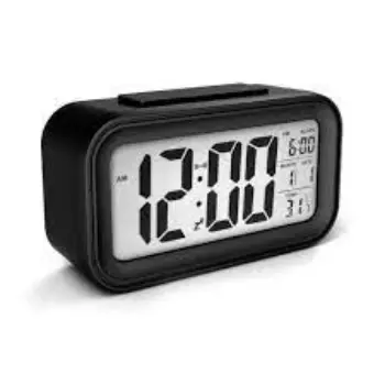 Digital Plastic Black Alarm Table Clock  